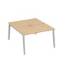 А4 С3 177 НД (Натуральный дуб/Серый) Рабочая станция на каркасе TRE столы 2х140