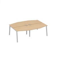 А4 С3 189-2 НД (Натуральный дуб/Серый) Рабочая станция 4х120 столы Техно каркас TRE