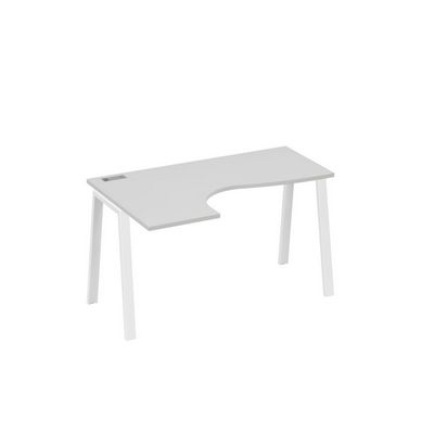 А4 Б3 033 СЕ (Серый/Белый) Стол эргономичный левый "Классика" на металлокаркасе TRE