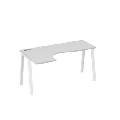 А4 Б3 035 СЕ (Серый/Белый) Стол эргономичный левый "Классика" на металлокаркасе TRE