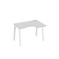 А4 Б3 042 СЕ (Серый/Белый) Стол эргономичный правый "Классика" на металлокаркасе TRE