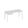 А4 Б3 045 СЕ (Серый/Белый) Стол эргономичный левый "Классика" на металлокаркасе TRE