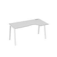 А4 Б3 046 СЕ (Серый/Белый) Стол эргономичный правый "Классика" на металлокаркасе TRE