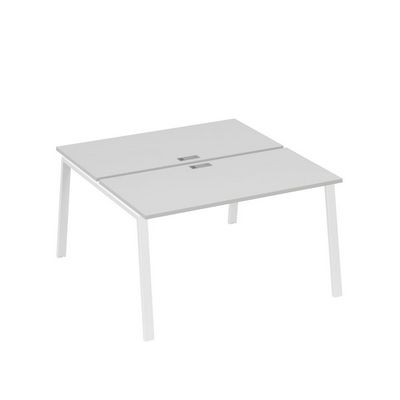 А4 Б3 174 СЕ (Серый/Белый) Рабочая станция на каркасе TRE столы 2х140