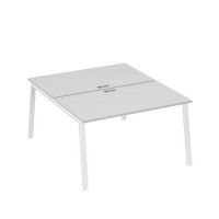 А4 Б3 177 СЕ (Серый/Белый) Рабочая станция на каркасе TRE столы 2х140