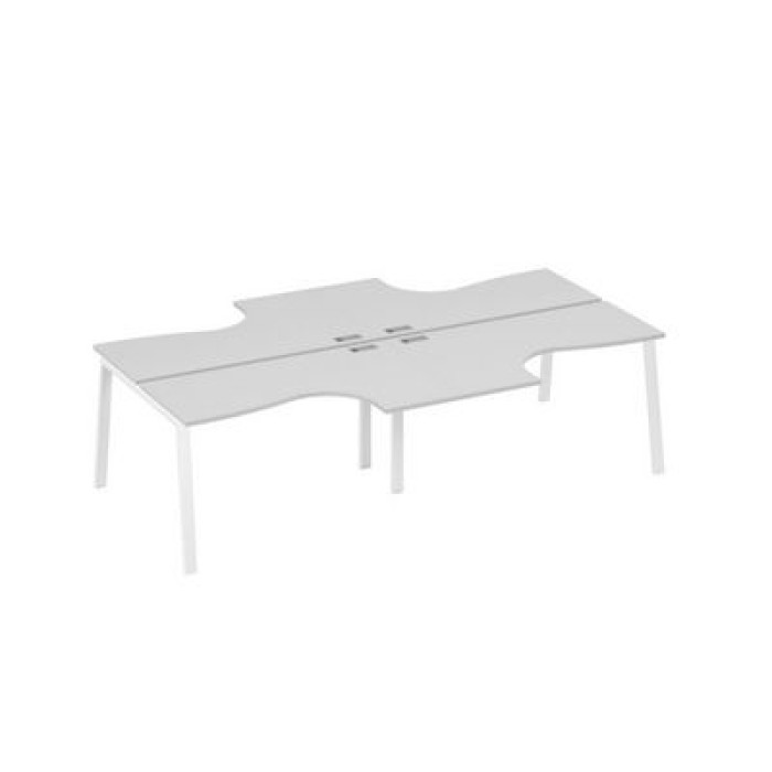 А4 Б3 181-2 СЕ Рабочая станция TRE столы 4х140 Классика серый ЛДСП, белый металл