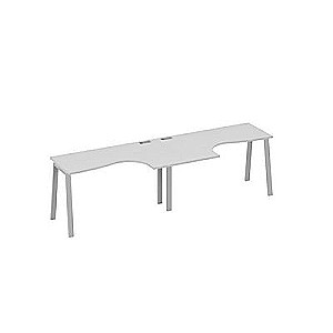 А4 С3 033-2 СЕ (Серый/Серый) Рабочая станция TRE 2х140 столы Классика эргономичные