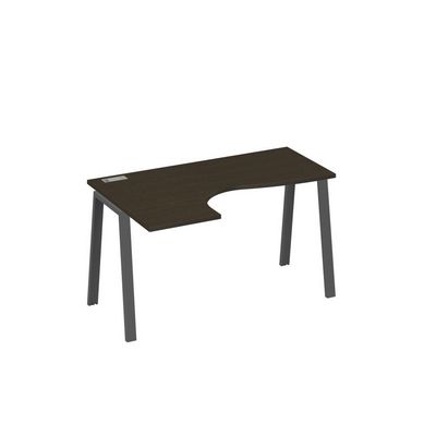 А4 А3 033 ВТ (Венге темный/Антрацит) Стол эргономичный левый "Классика" на металлокаркасе TRE