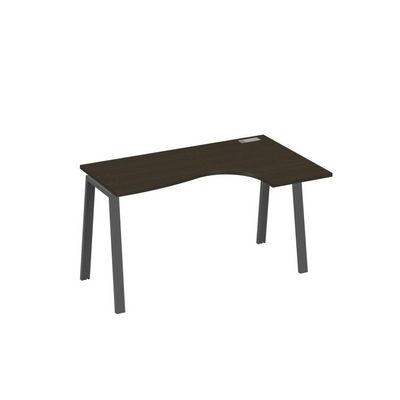 А4 А3 034 ВТ (Венге темный/Антрацит) Стол эргономичный правый "Классика" на металлокаркасе TRE