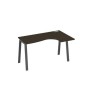 А4 А3 034 ВТ (Венге темный/Антрацит) Стол эргономичный правый "Классика" на металлокаркасе TRE