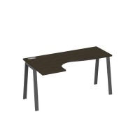 А4 А3 035 ВТ (Венге темный/Антрацит) Стол эргономичный левый "Классика" на металлокаркасе TRE