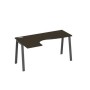 А4 А3 035 ВТ (Венге темный/Антрацит) Стол эргономичный левый "Классика" на металлокаркасе TRE