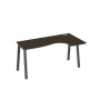 А4 А3 036 ВТ (Венге темный/Антрацит) Стол эргономичный правый "Классика" на металлокаркасе TRE