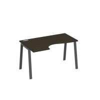 А4 А3 043 ВТ (Венге темный/Антрацит) Стол эргономичный левый "Классика" на металлокаркасе TRE