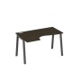 А4 А3 043 ВТ (Венге темный/Антрацит) Стол эргономичный левый "Классика" на металлокаркасе TRE