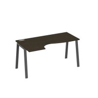 А4 А3 045 ВТ (Венге темный/Антрацит) Стол эргономичный левый "Классика" на металлокаркасе TRE