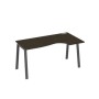 А4 А3 046 ВТ (Венге темный/Антрацит) Стол эргономичный правый "Классика" на металлокаркасе TRE