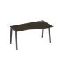А4 А3 066 ВТ (Венге темный/Антрацит) Стол эргономичный правый "Техно" на металлокаркасе TRE