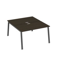 А4 А3 177 ВТ (Венге темный/Антрацит) Рабочая станция на каркасе TRE столы 2х140