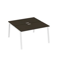 А4 Б3 174 ВТ (Венге темный/Белый) Рабочая станция на каркасе TRE столы 2х140