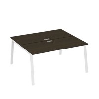 А4 Б3 175 ВТ (Венге темный/Белый) Рабочая станция на каркасе TRE столы 2х160