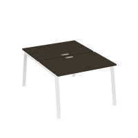 А4 Б3 176 ВТ (Венге темный/Белый) Рабочая станция на каркасе TRE столы 2х120