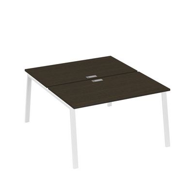 А4 Б3 177 ВТ (Венге темный/Белый) Рабочая станция на каркасе TRE столы 2х140