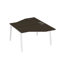 А4 Б3 187 ВТ (Венге темный/Белый) Рабочая станция опоры TRE со столами Техно 2х140