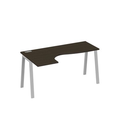 А4 С3 035 ВТ (Венге темный/Серый) Стол эргономичный левый "Классика" на металлокаркасе TRE
