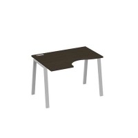 А4 С3 041 ВТ (Венге темный/Серый) Стол эргономичный левый "Классика" на металлокаркасе TRE