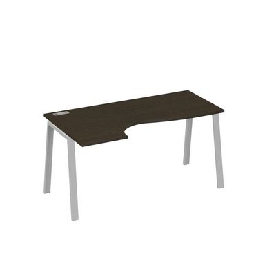 А4 С3 045 ВТ (Венге темный/Серый) Стол эргономичный левый "Классика" на металлокаркасе TRE