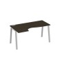 А4 С3 045 ВТ (Венге темный/Серый) Стол эргономичный левый "Классика" на металлокаркасе TRE