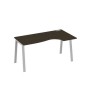 А4 С3 046 ВТ (Венге темный/Серый) Стол эргономичный правый "Классика" на металлокаркасе TRE