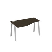 А4 С3 053 ВТ (Венге темный/Серый) Стол эргономичный левый "Техно" на металлокаркасе TRE