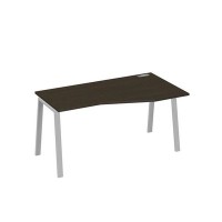 А4 С3 066 ВТ (Венге темный/Серый) Стол эргономичный правый "Техно" на металлокаркасе TRE