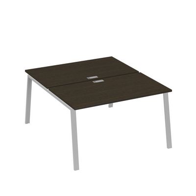 А4 С3 177 ВТ (Венге темный/Серый) Рабочая станция на каркасе TRE столы 2х140