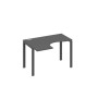 А4 А1 031 АР (Антрацит премиум/Антрацит) Стол эргономичный левый "Классика" на металлокаркасе UNO