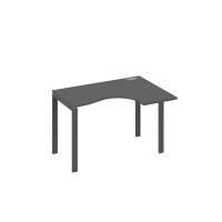 А4 А1 032 АР (Антрацит премиум/Антрацит) Стол эргономичный правый "Классика" на металлокаркасе UNO