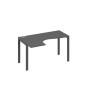 А4 А1 033 АР (Антрацит премиум/Антрацит) Стол эргономичный левый "Классика" на металлокаркасе UNO