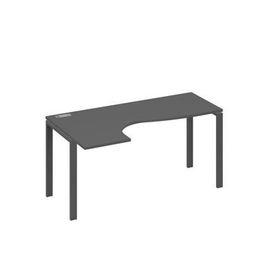 А4 А1 035 АР (Антрацит премиум/Антрацит) Стол эргономичный левый "Классика" на металлокаркасе UNO