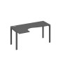А4 А1 035 АР (Антрацит премиум/Антрацит) Стол эргономичный левый "Классика" на металлокаркасе UNO