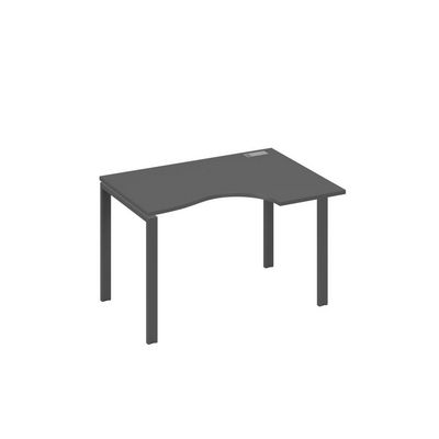 А4 А1 042 АР (Антрацит премиум/Антрацит) Стол эргономичный правый "Классика" на металлокаркасе UNO