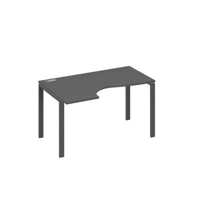 А4 А1 043 АР (Антрацит премиум/Антрацит) Стол эргономичный левый "Классика" на металлокаркасе UNO