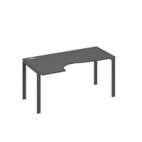 А4 А1 045 АР (Антрацит премиум/Антрацит) Стол эргономичный левый "Классика" на металлокаркасе UNO