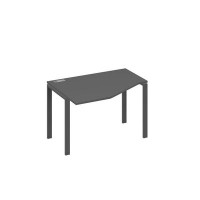 А4 А1 051 АР (Антрацит премиум/Антрацит) Стол эргономичный левый "Техно" на металлокаркасе UNO