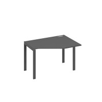 А4 А1 052 АР (Антрацит премиум/Антрацит) Стол эргономичный правый "Техно" на металлокаркасе UNO
