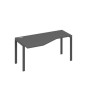 А4 А1 055 АР (Антрацит премиум/Антрацит) Стол эргономичный левый "Техно" на металлокаркасе UNO