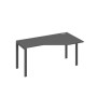 А4 А1 056 АР (Антрацит премиум/Антрацит) Стол эргономичный правый "Техно" на металлокаркасе UNO