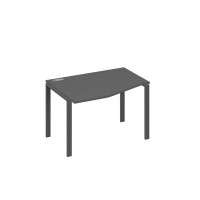 А4 А1 061 АР (Антрацит премиум/Антрацит) Стол эргономичный левый "Техно" на металлокаркасе UNO