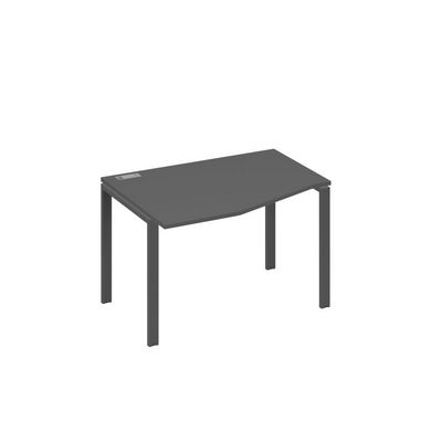 А4 А1 061 АР (Антрацит премиум/Антрацит) Стол эргономичный левый "Техно" на металлокаркасе UNO